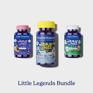 image of three vitamin bottles in the little legends bundle